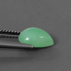 Crisoprasio naturale verde da 2,13 ct, taglio a pera, opaco