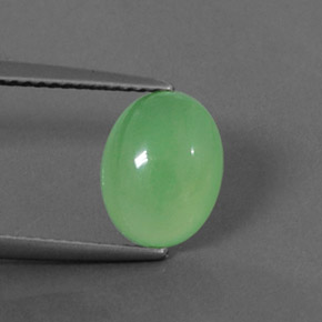 Crisoprasio naturale verde da 2,20 ct, trasparente, trasparente/traslucido