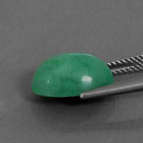 Crisoprasio naturale verde da 5,69 ct, taglio ovale, opaco