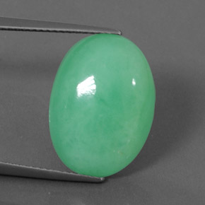 Crisoprasio naturale verde da 11,64 ct, taglio ovale, opaco