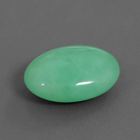 Crisoprasio naturale verde da 11,64 ct, taglio ovale, opaco