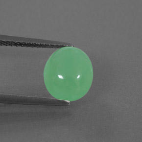 Crisoprasio naturale verde da 2,82 ct, trasparente, trasparente/traslucido