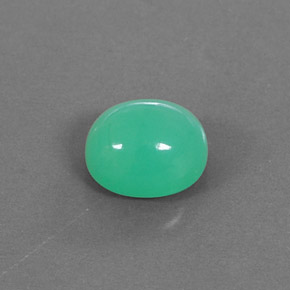 Crisoprasio naturale verde da 2,83 ct, taglio ovale, opaco