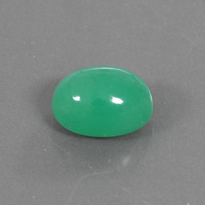 Crisoprasio naturale verde da 5,44 ct, taglio ovale, opaco