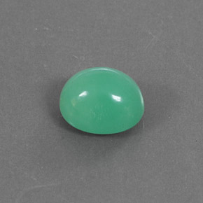 Crisoprasio naturale verde da 2,52 ct, taglio ovale, opaco