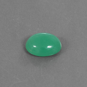 Crisoprasio naturale verde da 1,80 ct, taglio ovale, opaco