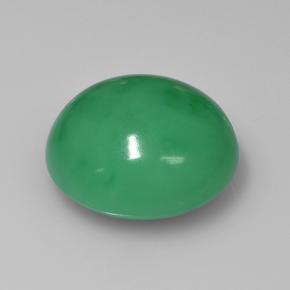 Crisoprasio naturale verde da 15,72 ct, taglio ovale, opaco