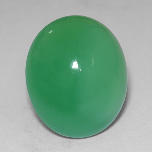 Crisoprasio naturale verde da 11,12 ct, taglio ovale, opaco
