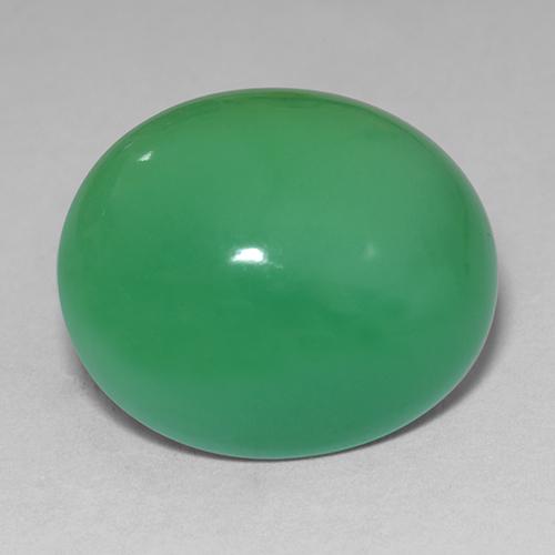 Crisoprasio naturale verde da 11,12 ct, taglio ovale, opaco