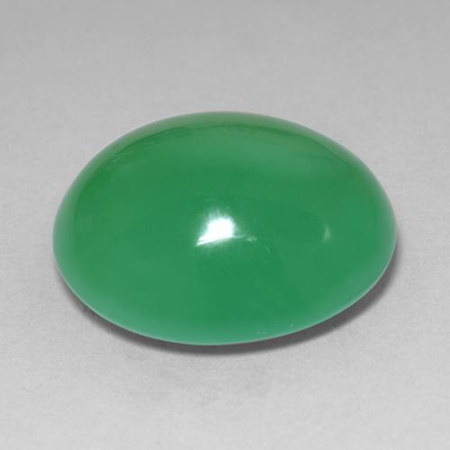 Crisoprasio naturale verde da 11,12 ct, taglio ovale, opaco