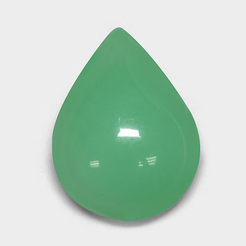 Crisoprasio Verde giallastro naturale da 6.26 ct, Forma a pera, Traslucido