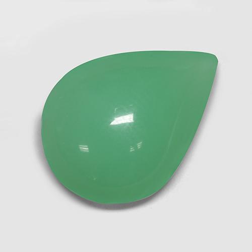 Crisoprasio Verde giallastro naturale da 6.26 ct, Forma a pera, Traslucido
