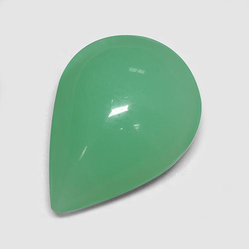 Crisoprasio Verde giallastro naturale da 6.26 ct, Forma a pera, Traslucido