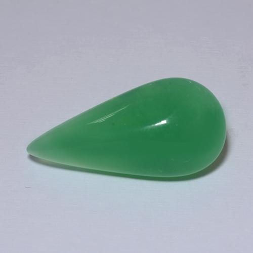 Crisoprasio Verde medio naturale da 5.89 ct, Forma a pera, Traslucido