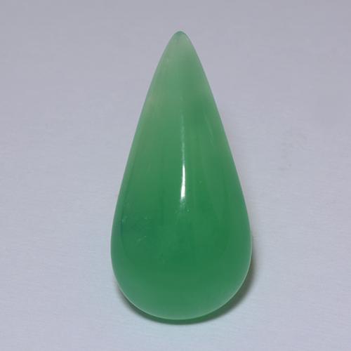 Crisoprasio Verde medio naturale da 5.89 ct, Forma a pera, Traslucido