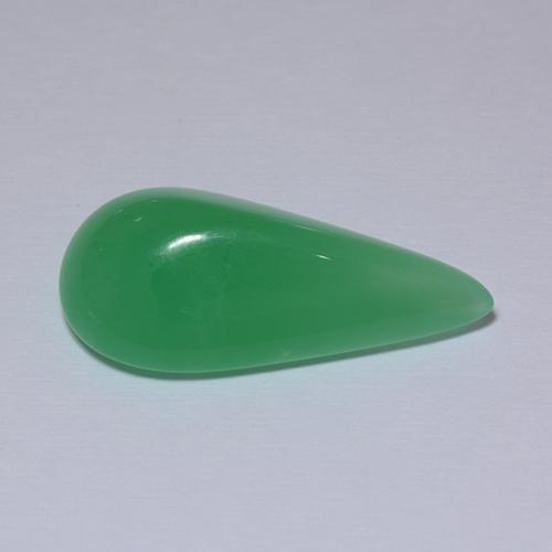 Crisoprasio Verde medio naturale da 5.89 ct, Forma a pera, Traslucido