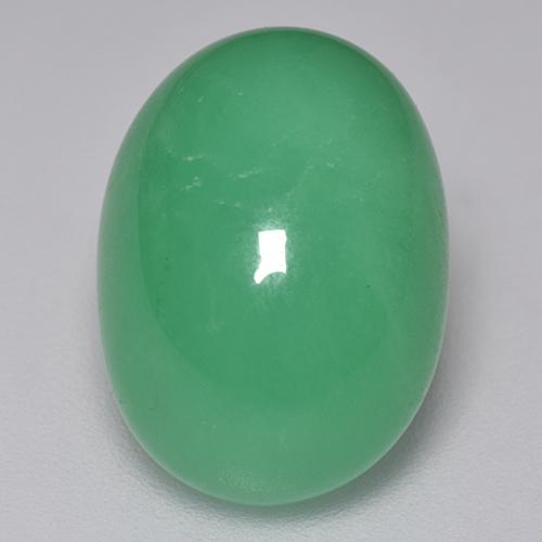 Crisoprasio Verde brillante naturale da 9.48 ct, Taglio ovale, Traslucido