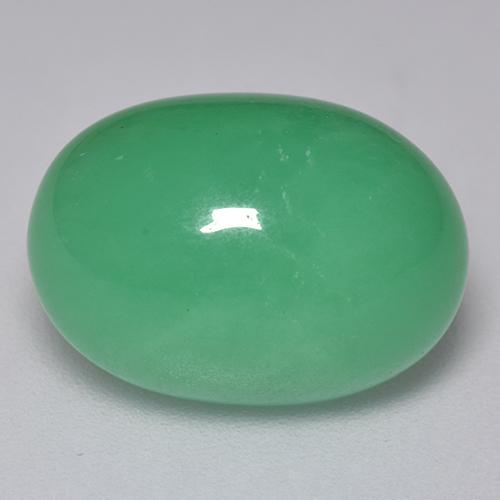 Crisoprasio Verde brillante naturale da 9.48 ct, Taglio ovale, Traslucido