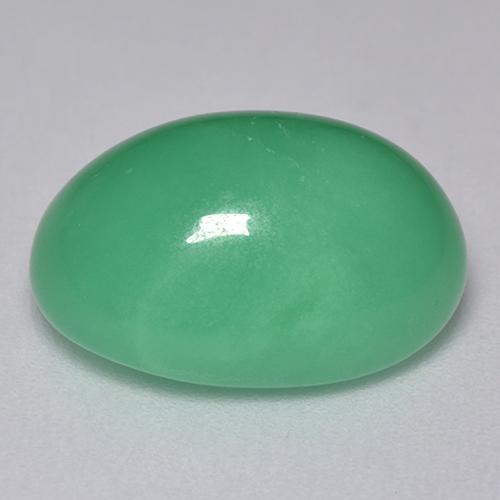 Crisoprasio Verde brillante naturale da 9.48 ct, Taglio ovale, Traslucido