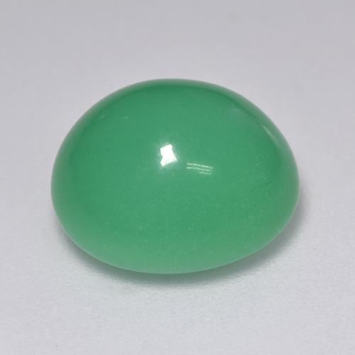Crisoprasio Verde medio naturale da 7.63 ct, Taglio ovale, Opaco