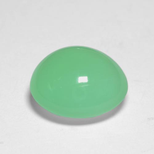 Crisoprasio Verde chiaro di trifoglio naturale da 6.91 ct, Taglio ovale, Traslucido