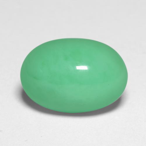 Crisoprasio verde chiaro naturale da 5,26 ct, taglio ovale, traslucido