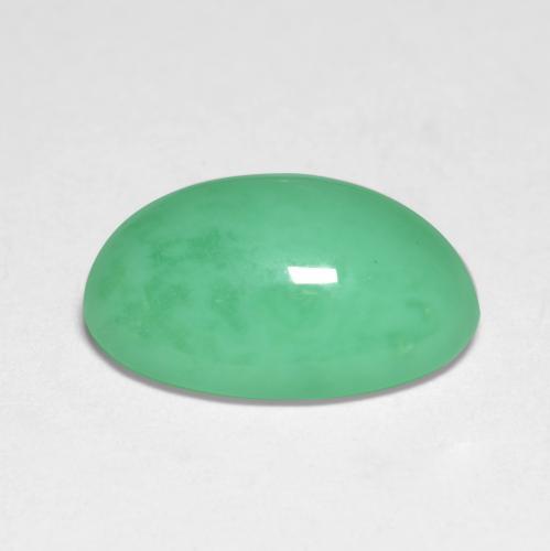 Crisoprasio verde chiaro naturale da 5,26 ct, taglio ovale, traslucido