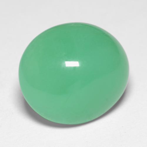 Crisoprasio naturale verde da 6,56 ct, taglio ovale, traslucido