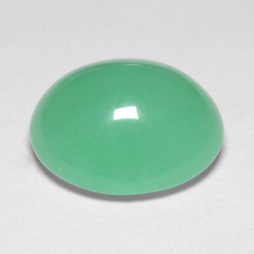 Crisoprasio naturale verde da 6,56 ct, taglio ovale, traslucido