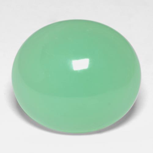 Crisoprasio Verde Menta Chiaro naturale da 7.31 ct, Taglio ovale, Traslucido