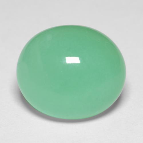 Crisoprasio Verde felce chiaro naturale da 6.31 ct, Taglio ovale, Traslucido