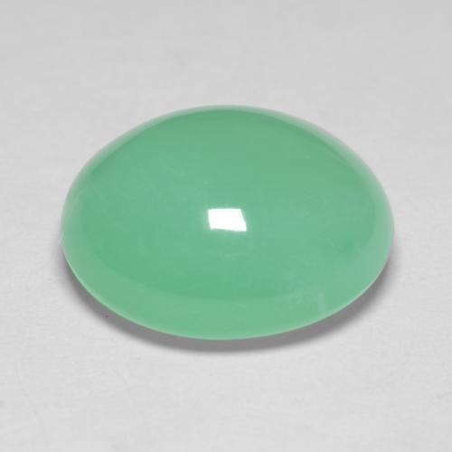 Crisoprasio Verde felce chiaro naturale da 6.31 ct, Taglio ovale, Traslucido