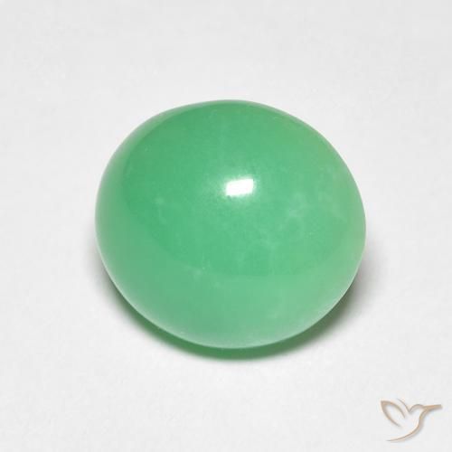 Crisoprasio naturale verde da 3,38 ct, taglio ovale, opaco