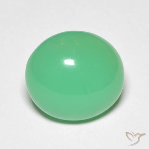 Crisoprasio naturale verde da 5,50 ct, taglio ovale, opaco