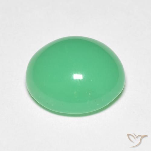 Crisoprasio naturale verde da 5,50 ct, taglio ovale, opaco