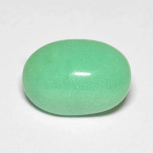 Crisoprasio naturale verde da 4,45 ct, taglio ovale, opaco