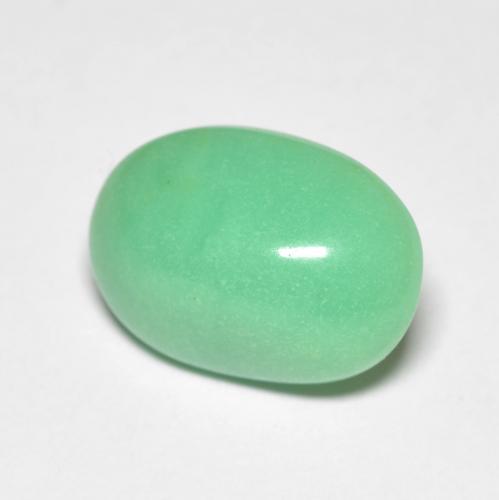 Crisoprasio naturale verde da 4,45 ct, taglio ovale, opaco