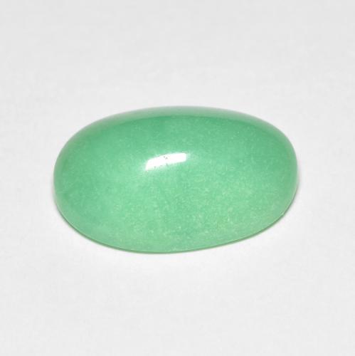 Crisoprasio naturale verde da 4,45 ct, taglio ovale, opaco