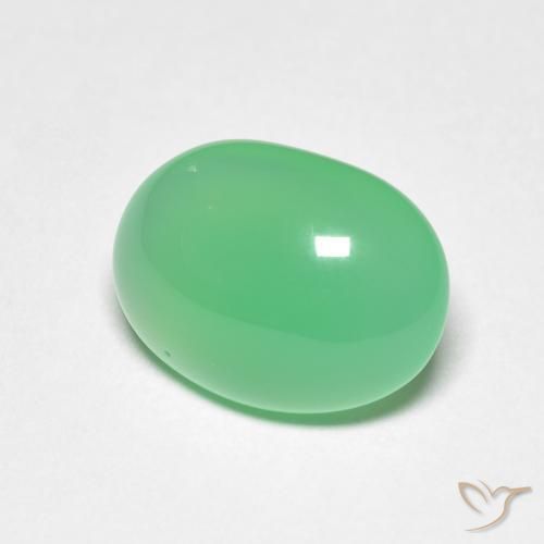 Crisoprasio Verde chiaro naturale da 3.71 ct, Ovale, Traslucido
