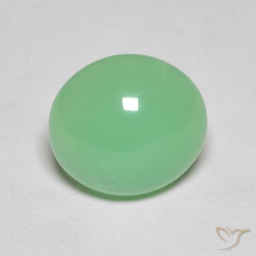 3.59ct Naturale Verde chiaro Crisoprasio, Ovale, Opaco