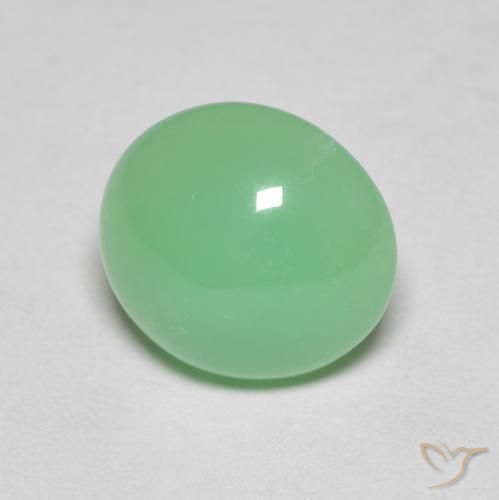 Crisoprasio Verde chiaro naturale da 3.59 ct, Ovale, Opaco
