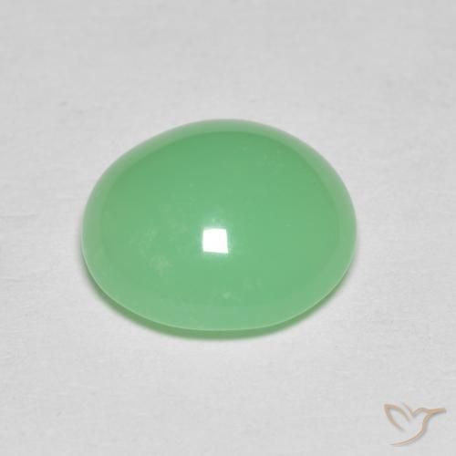 Crisoprasio Verde chiaro naturale da 3.59 ct, Ovale, Opaco
