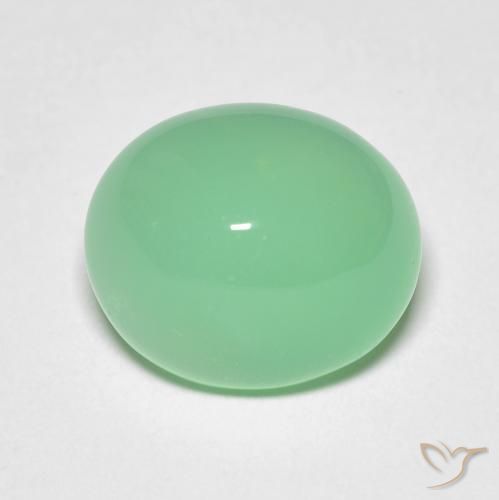 Crisoprasio Verde chiaro naturale da 6.15 ct, Taglio ovale, Traslucido