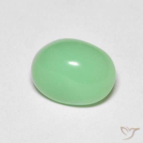 4.08ct Naturale Verde chiaro Crisoprasio, Ovale, Opaco