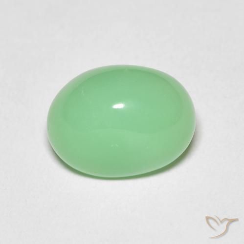 Crisoprasio Verde chiaro naturale da 4.08 ct, Ovale, Opaco