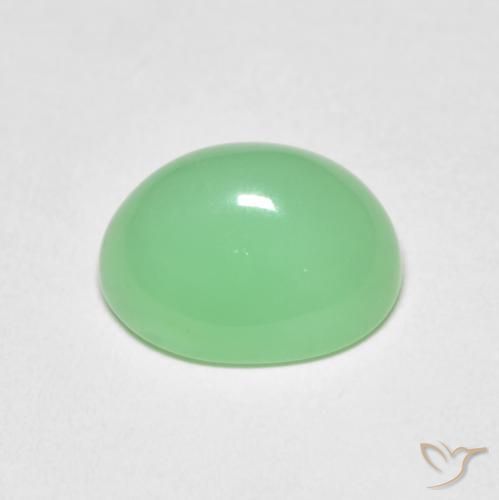 Crisoprasio Verde chiaro naturale da 4.08 ct, Ovale, Opaco