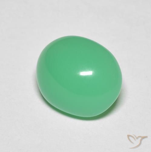Crisoprasio Trifoglio verde naturale da 3.48 ct, Ovale, Opaco