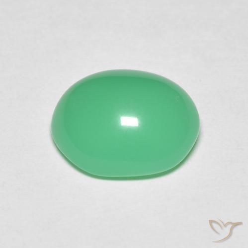Crisoprasio Trifoglio verde naturale da 3.48 ct, Ovale, Opaco