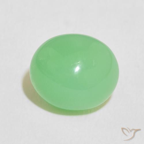 4.19ct Naturale Verde chiaro di trifoglio Crisoprasio, Ovale, Traslucido