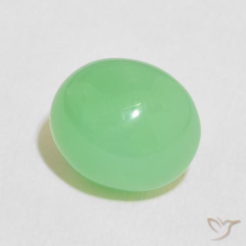 Crisoprasio Verde chiaro di trifoglio naturale da 4.19 ct, Ovale, Traslucido